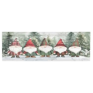 Imagem de CEBUGI Cortina blackout para janela – Cortinas de proteção de privacidade para cozinha/banheiro/sala de estar/lavanderia (137 x 45 cm, 1 painel, gnomos de Natal)