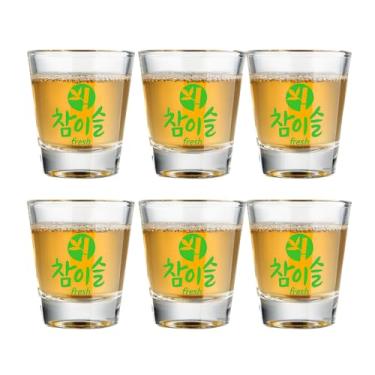 Imagem de Sihanoukville Conjunto de copos de shot Soju coreano, copos retrô vintage, 42,5 g/44 ml – Perfeito para soju, uísque, tequila e licor (6 peças)