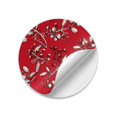 Imagem de Adesivos Redondos Natalinos 25 Unidades Com Estampa O Natal Está Aqui - Tamanho 85x85cm