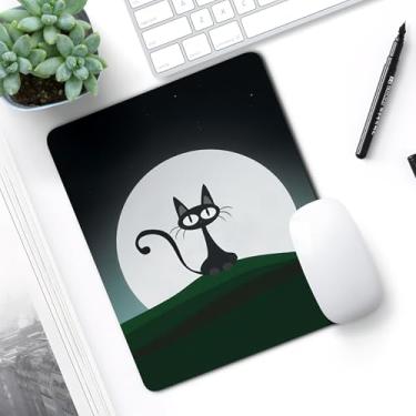 Imagem de Mouse pad base antiderrapante, base de proteção de mesa para escritório/casa/jogos, padrão de gato/26 x 21 x 0,3 cm (lua)