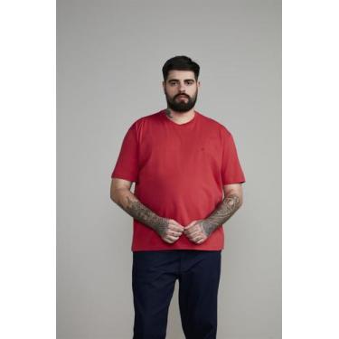 Imagem de Camiseta Manga Curta Comfort Malha Básica - Vermelho - Highstil, Verme