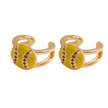 Imagem de Brincos de bola de futebol com clipe de bola de futebol delicados minúsculos brincos de basquete softball, brincos de bola esportiva leve para mulheres, joias de jogos, Cobre, Sem pedra preciosa