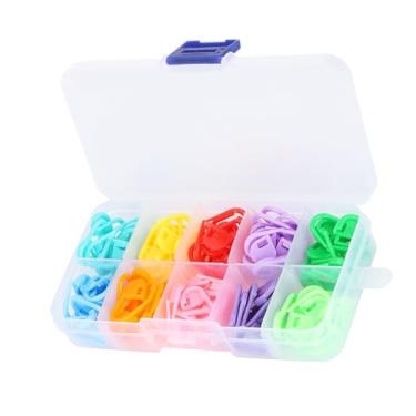 Imagem de Generic Conjunto de Clipe de Contador de Marcador de Ponto de tricô Durável Com Estojo de Armazenamento, 100 Unidades Em 10 Cores Agulha de Travamento de crochê de Plástico para Marcação Clara, Artesanato Doméstico
