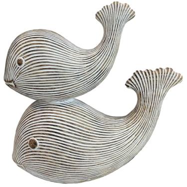 Imagem de LAIKEARTS Escultura decorativa abstrata moderna de baleia, decoração de casa, estátuas de mesa de café, decoração de mesa de sala de estar de jantar, decoração de prateleira (baleias empilháveis)