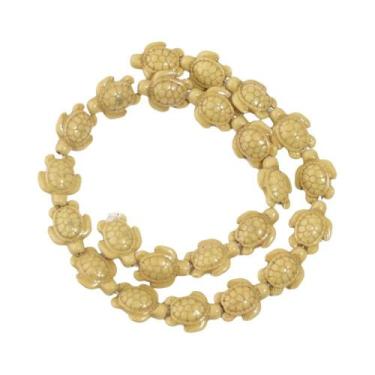 Imagem de Contas De Turquesa Natural Em Forma De Tartaruga 14x18mm Pedra Solta P