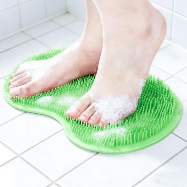 Imagem de Tapete de silicone para banho esfoliante nas costas, tapete de acupressão, antiderrapante, massagens para homens e mulheres, verde