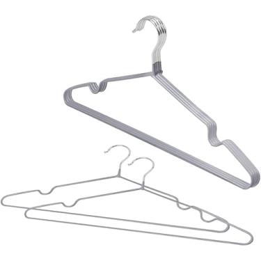 Imagem de Cabides Roupas 10 peças em Metal Emborrachado (Cinza)