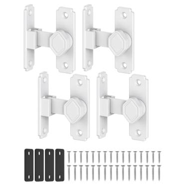 Imagem de SecureLatch Fechadura de porta de celeiro flip de 90 graus, trava pequena de ângulo reto, travas de porta deslizante para armários, banheiro, celeiro, galpão, jardim, janela - ferragens de segurança e