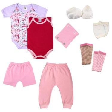 Imagem de Kit 9 Pecas Roupas Bebe Body Mijao Joelheiras Shorts Enxoval - Batutin