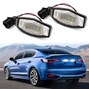 Imagem de Vrasly 2 Peças De Led Para Placa Carro, Luzes Sinalização Compatíveis Com Honda Mdx Tsx Tl Ilx Rdx Rl Accord Odyssey Civic Sedan Pilot, Traseiras, Alimentadas Por 18 Smd 6000K Branco