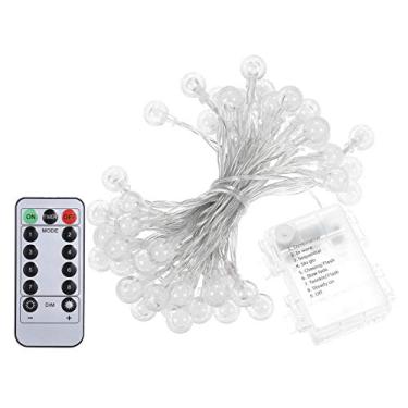 Imagem de Luz de corda globo operada por bateria com controle remoto 23FT 50LEDs 8 modos iluminação IP65 Àgua- Branco quente Decoração interna para quarto casal