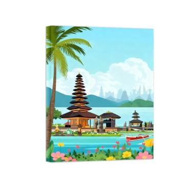 Imagem de Pôster paisagem - Torre Flores Chiang Mai - Impressões em Tela - Imagem Moderna Natureza para Sala de Estar Decoração 60x80cm Tela Embrulhada