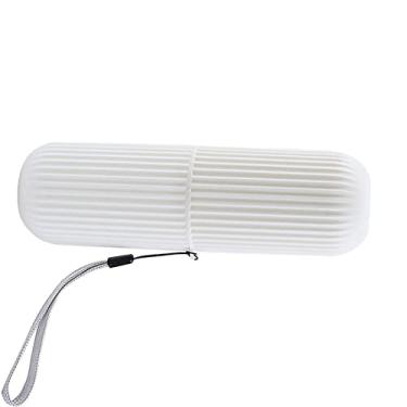 Imagem de Mingzhe Estojo para Escova de Dentes de Viagem Portátil Antiderrapante Copo Escova Dentes Com Capa e Corda Portátil para Casa e Viagens (Branca)