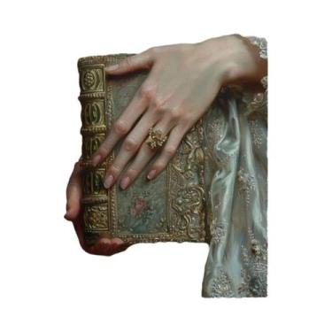 Imagem de Pintura Em Tela De Livro Floral De Estilo Dark Academia, Pôster Vintag