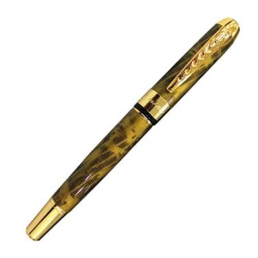 Imagem de AXPTI Caneta-tinteiro de metal com clipe dourado estilo clássico, caneta de presente de luxo para negócios, canetas de tinta de 0,5 mm para escrever (07)