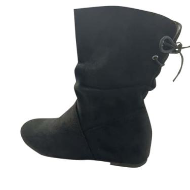 Imagem de Bota feminina curta com cinto envolvente outono inverno, Preto, 38
