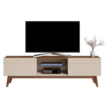 Imagem de Rack Bancada Classic 2 Gavetas 1.8 Off White Freijó Touch - Imcal - IM