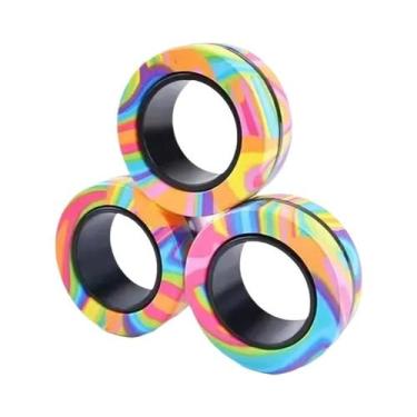 Imagem de Conjunto De Brinquedos Antiestresse Para Adultos 3 Peças Anéis Magnéti