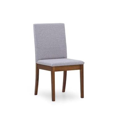 Imagem de Cadeira de Jantar Estofada Desmontável Herval Geneva, Bege Acinzentado/amêndoa