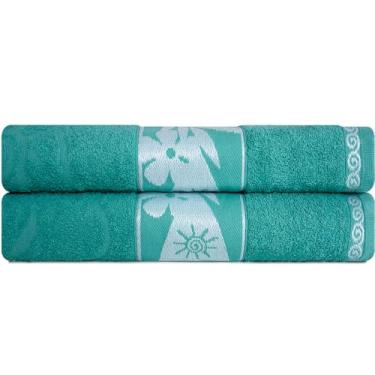 Imagem de Jogo de Toalha Praia e Piscina Banhão Gigante 100% Algodão Felpuda 2 Peças Marcotex