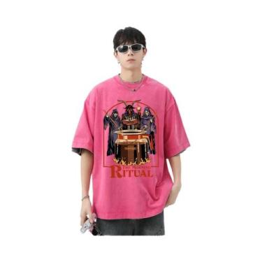 Imagem de Camiseta Masculina De Verão Em Algodão Estilo Hip Hop, Respirável, Cor