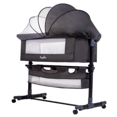 Imagem de Berço Bebe Moises Portátil Cobed Com Mosquiteiro Cinza Escuro BugaKids