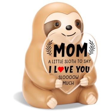 Imagem de Vivopisew Estatueta engraçada de preguiça presentes de agradecimento para a mãe, um pouco de preguiça para dizer eu te amo muito, presentes emocionais de preguiça fofos para mãe, aniversário, Natal