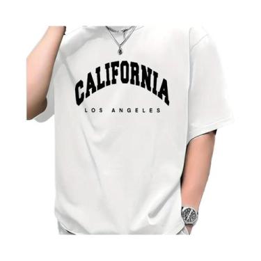 Imagem de Camiseta Masculina plus Size De Verão Em Algodão Casual Com Caimento S