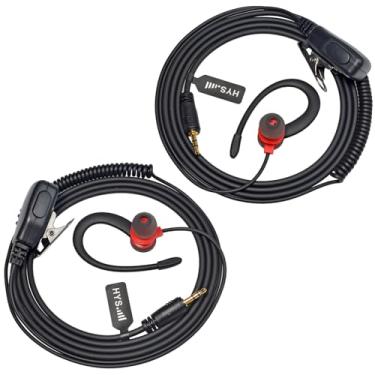 Imagem de HYS Fone de ouvido Walkie Talkie para rádio Cobra Microtalk de 2,5 mm, fone de ouvido em forma de G com microfone PTT para Cobra 1 pino MT200 MT525 MT550 PR375 PR385 CX105 CX112 CXT145 CXT235 CXT345