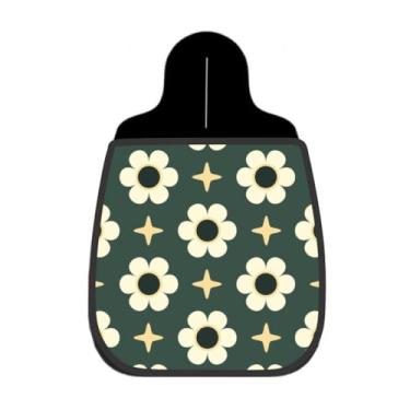 Imagem de Lixeira De Carro Organizador Lixinhocar Margaridas Retrô Fundo Verde