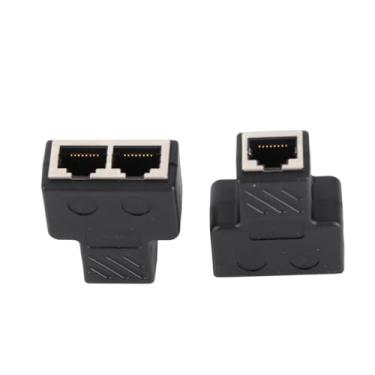 Imagem de Naroote Adaptador Macho de Divisor de Rede RJ45 de 3,5 Mm, Transmissão de Sinal Estável para Distribuição de Rede POE, 2 Peças para Conexão de Longa Distância