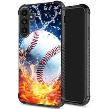 Imagem de JHYYTUJTYP Capa para Galaxy S25 FE, textura de pneu antiderrapante, capa protetora de TPU macio à prova de choque e antiarranhões para Samsung Galaxy S25 FE 6,7 polegadas 2025, bola de beisebol em