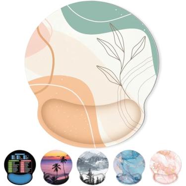 Imagem de KONVINIT Mouse pad ergonômico com descanso de pulso, pequeno mousepad com base de borracha antiderrapante e superfície lisa, mouse pads azuis para mesa, acessórios de mesa de escritório