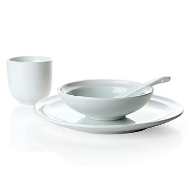 Imagem de Conjunto de 4 peças conjunto de tigelas e pratos de cerâmica nórdica hotel uma pessoa talheres de quatro peças personalizado restaurante chinês (cor: A, tamanho: conjunto de 4 peças) (um conjunto de 4