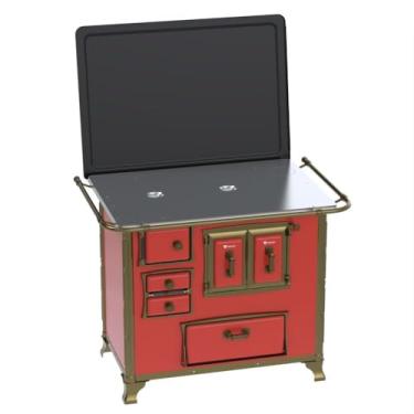 Imagem de Fogão a Lenha N 2 Renaissance Chapa de Aluminio Vermelho Saida Direita