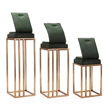 Imagem de x3anggyt5 Elegante suporte de colar, conjunto de cabides de exibição de pingente para lojas de varejo e feiras, joias pequenas de metal para organizadores de brincos e colares