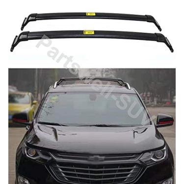 Imagem de YiXi-Partswell 2 peças de rack de teto barras transversais bagageiro de alumínio adequado para Chevrolet Chevy Blazer 2019 2020 2021 - Preto