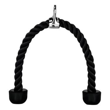 Imagem de Puxador Corda Nylon Profissional Triceps Biceps Antebraço Musculação Treino Academia Crossover Pullover Polia Preto