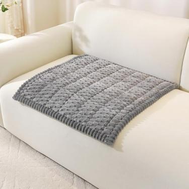 Imagem de Royhom Capa de cadeira para sala de estar, capa de sofá difusa, capas grossas para encosto de cabeça de sofá, capas de cadeira para animais de estimação laváveis (cinza, 70 x 70 cm)