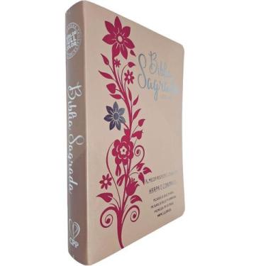 Imagem de Bíblia Sagrada ARC FC Capa PU Luxo Flor Pink e Rose PDA PJV PED MC Har