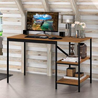 Imagem de Home Office Vintage Para Escritório Preto E Canela