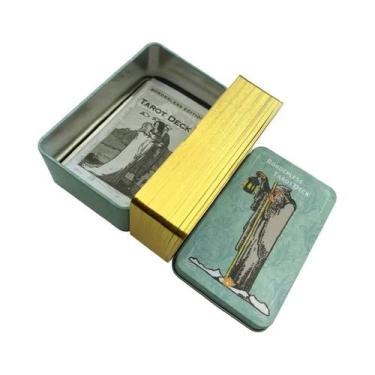 Imagem de Baralho De Cartas De Tarô De Metal Dourado, Design Clássico Para Inici