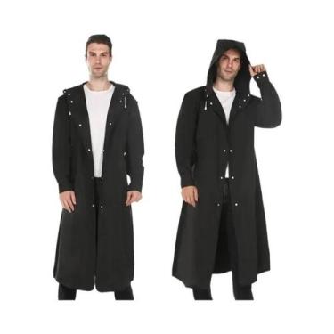 Imagem de Capa De Chuva Masculina Impermeável Preta, Resistente Ao Vento, Estilo
