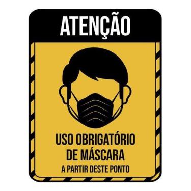 Imagem de Kit 10 Placa Acm Obrigatório Máscara Ponto 18X23 - Sinalizo