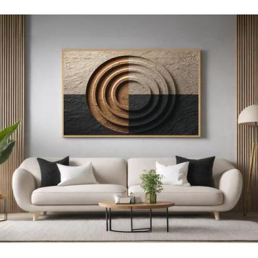 Imagem de Quadros Decorativos com Moldura Abstrato Pedra 3D para Sala Quarto e E