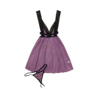 Imagem de Body Preto Sem Alças Com Costas Vazadas E Listras, Lingerie Sexy Estil