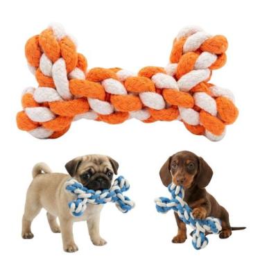 Imagem de Mordedor Pet Corda Resistente Antiestresse para Cães  Limpeza Dental -