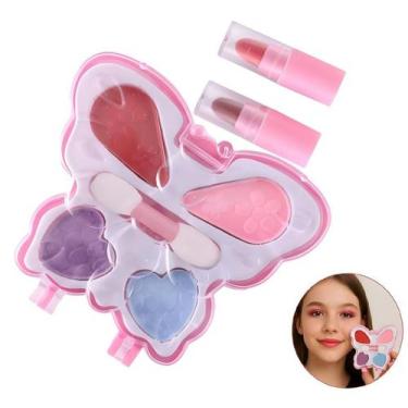 Imagem de Kit Maquiagem Infantil Paleta De Sombras E Botom Crianças - Fofys