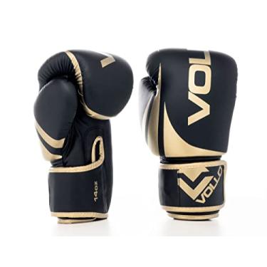 Imagem de Vollo Sports Training, Luva de Boxe Adulto Unissex, Preto/Dourado, 14 oz