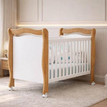 Imagem de Berço Mini Cama Grade Móvel Alvin New Nature/Branco